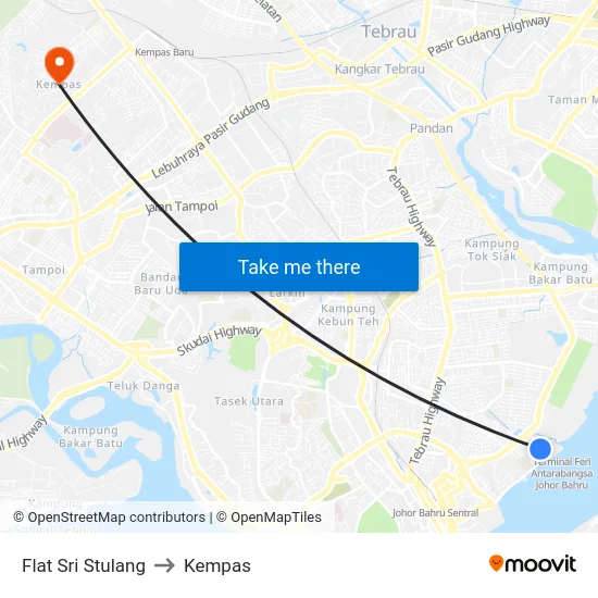 Flat Sri Stulang to Kempas map