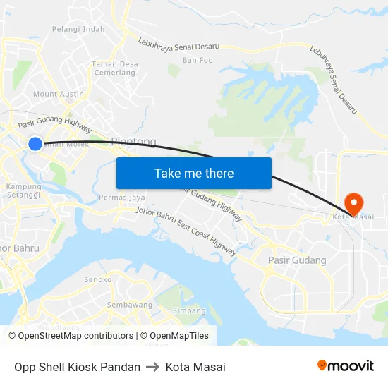 Opp Shell Kiosk Pandan to Kota Masai map