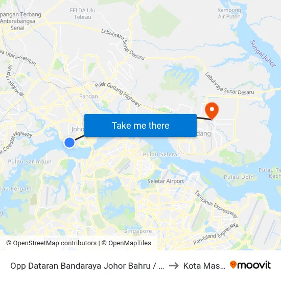 Opp Dataran Bandaraya Johor Bahru / Sri to Kota Masai map