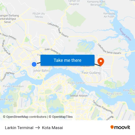 Larkin Terminal to Kota Masai map