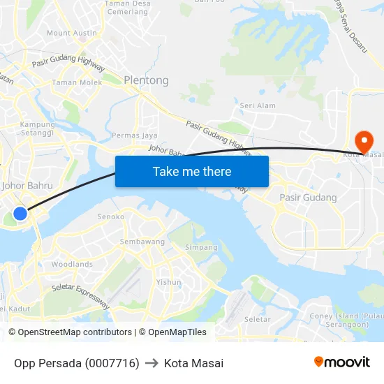 Opp Persada (0007716) to Kota Masai map
