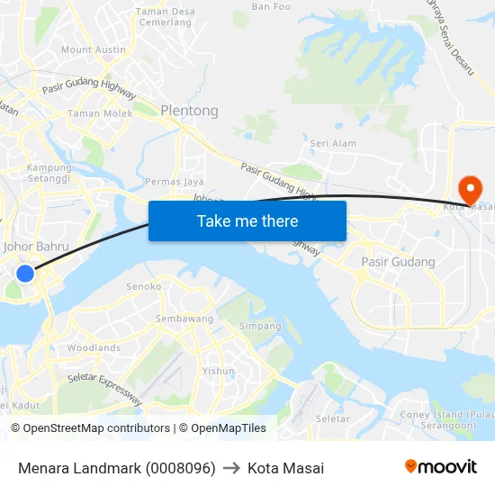 Menara Landmark (0008096) to Kota Masai map