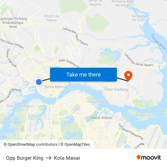 Opp Burger King to Kota Masai map