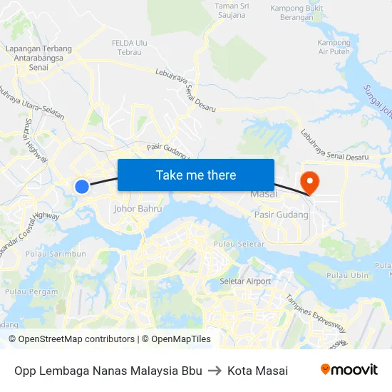 Opp Lembaga Nanas Malaysia Bbu to Kota Masai map