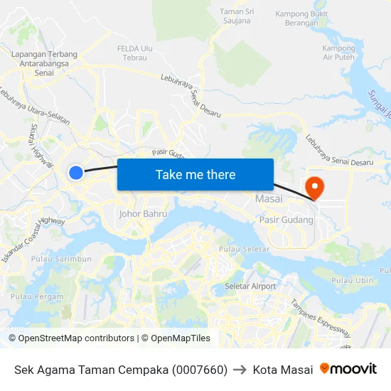 Sek Agama Taman Cempaka (0007660) to Kota Masai map