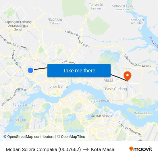 Medan Selera Cempaka (0007662) to Kota Masai map