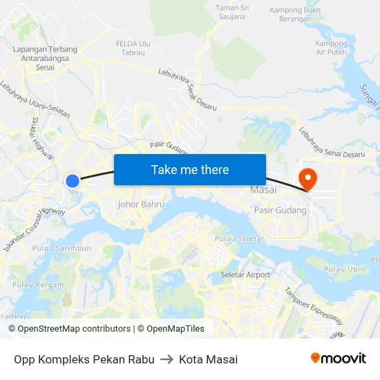 Opp Kompleks Pekan Rabu to Kota Masai map