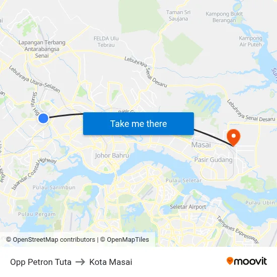 Opp Petron Tuta to Kota Masai map