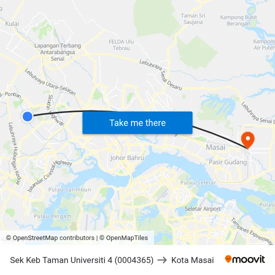 Sek Keb Taman Universiti 4 (0004365) to Kota Masai map