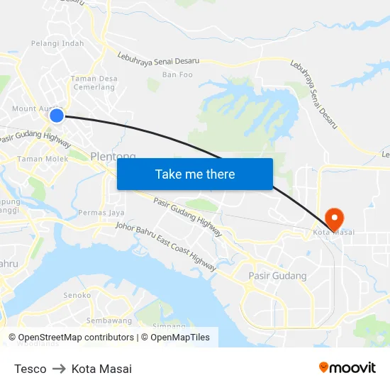 Tesco to Kota Masai map