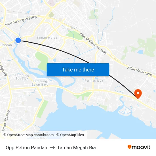 Opp Petron Pandan to Taman Megah Ria map