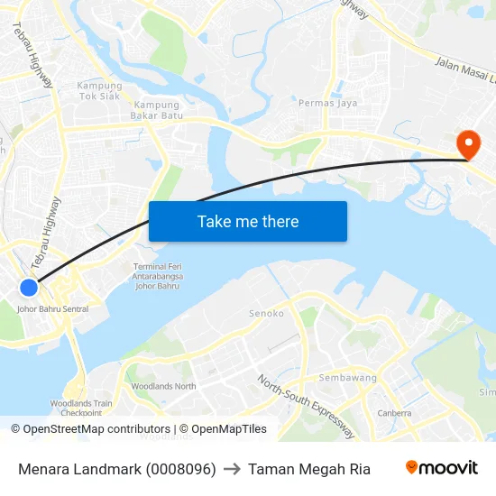 Menara Landmark (0008096) to Taman Megah Ria map