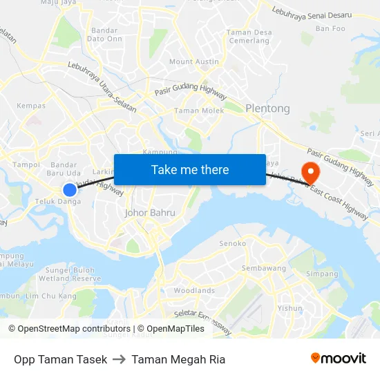 Opp Taman Tasek to Taman Megah Ria map