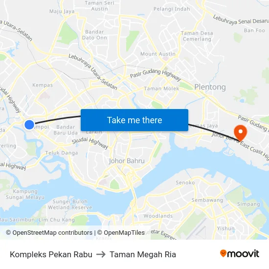 Kompleks Pekan Rabu to Taman Megah Ria map