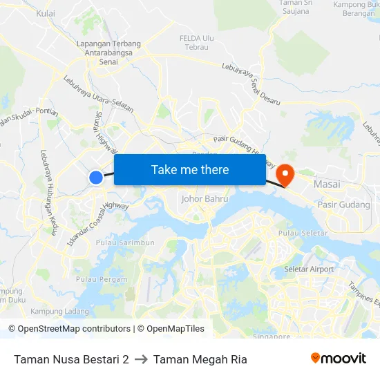 Taman Nusa Bestari 2 to Taman Megah Ria map
