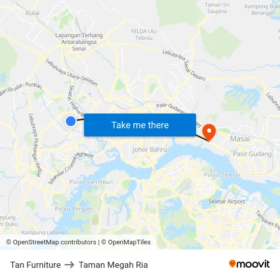 Tan Furniture to Taman Megah Ria map