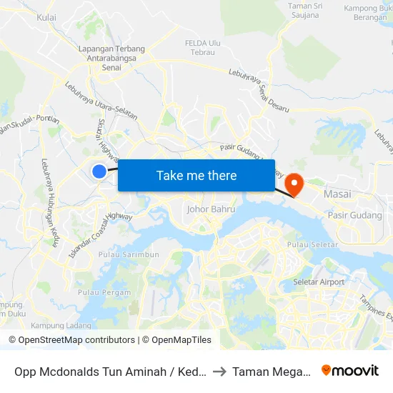 Opp Mcdonalds Tun Aminah / Kedai Buah to Taman Megah Ria map