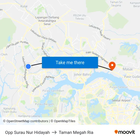 Opp Surau Nur Hidayah to Taman Megah Ria map