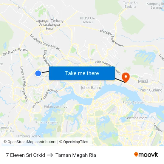 7 Eleven Sri Orkid to Taman Megah Ria map