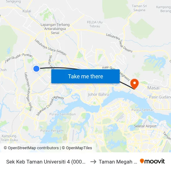 Sek Keb Taman Universiti 4 (0004365) to Taman Megah Ria map
