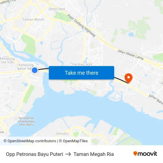 Opp Petronas Bayu Puteri to Taman Megah Ria map