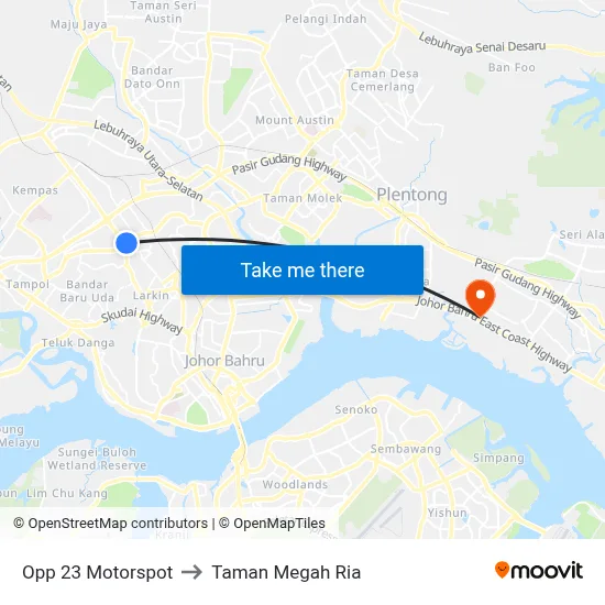 Opp 23 Motorspot to Taman Megah Ria map