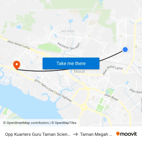 Opp Kuarters Guru Taman Scientex to Taman Megah Ria map