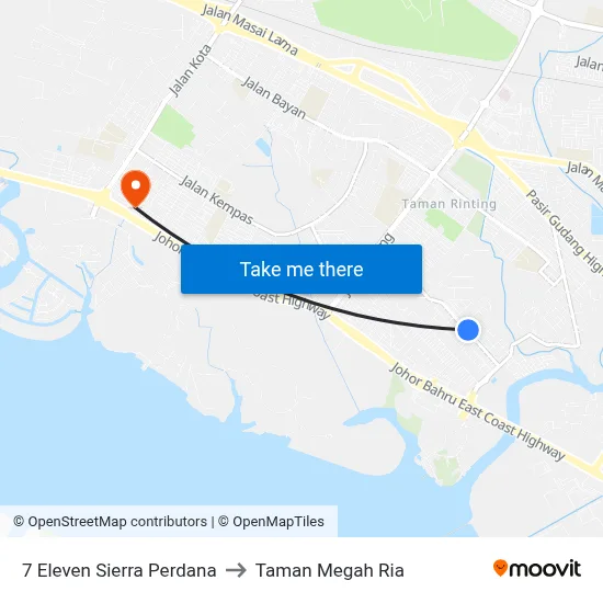 7 Eleven Sierra Perdana to Taman Megah Ria map