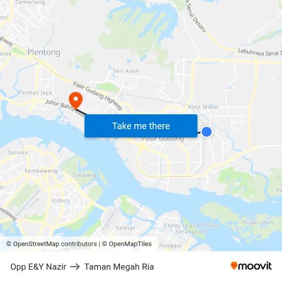 Opp E&Y Nazir to Taman Megah Ria map