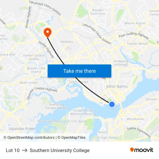 Lot 10 to Southern University College map