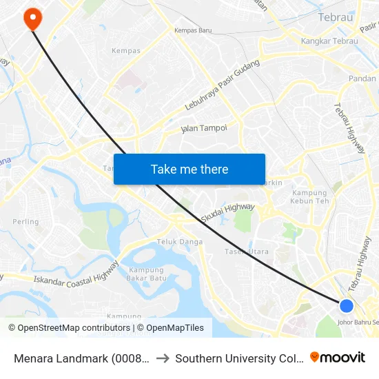 Menara Landmark (0008096) to Southern University College map