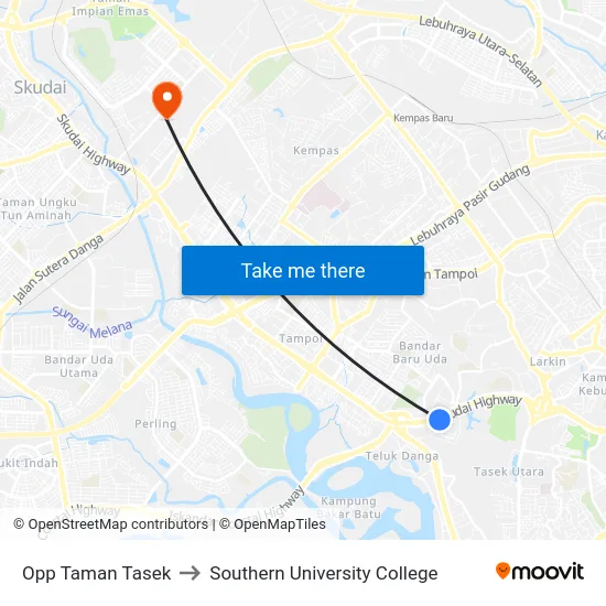 Opp Taman Tasek to Southern University College map
