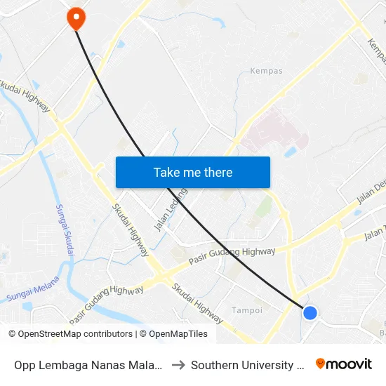Opp Lembaga Nanas Malaysia Bbu to Southern University College map