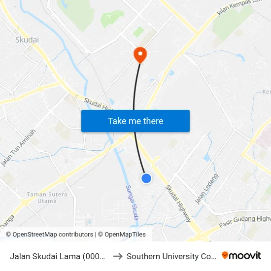 Jalan Skudai Lama (0007747) to Southern University College map
