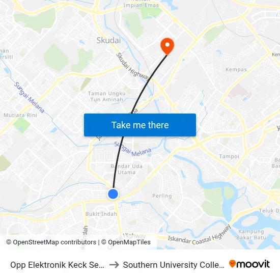 Opp Elektronik Keck Seng to Southern University College map