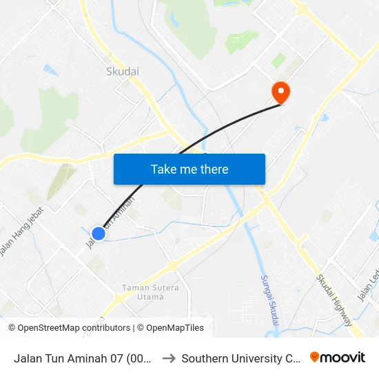 Jalan Tun Aminah 07 (0006538) to Southern University College map