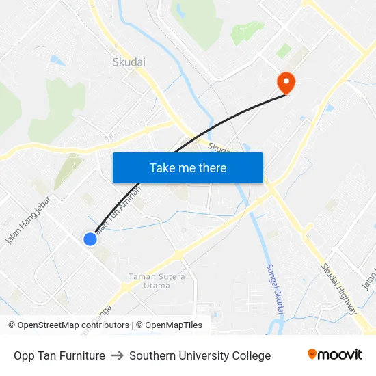 Opp Tan Furniture to Southern University College map