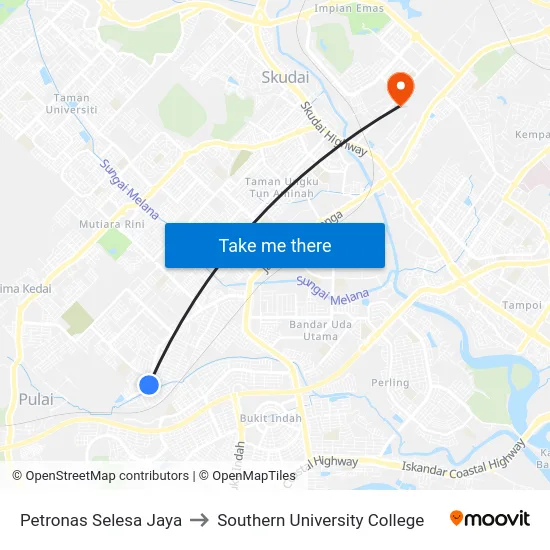 Petronas Selesa Jaya to Southern University College map
