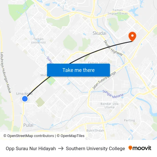 Opp Surau Nur Hidayah to Southern University College map