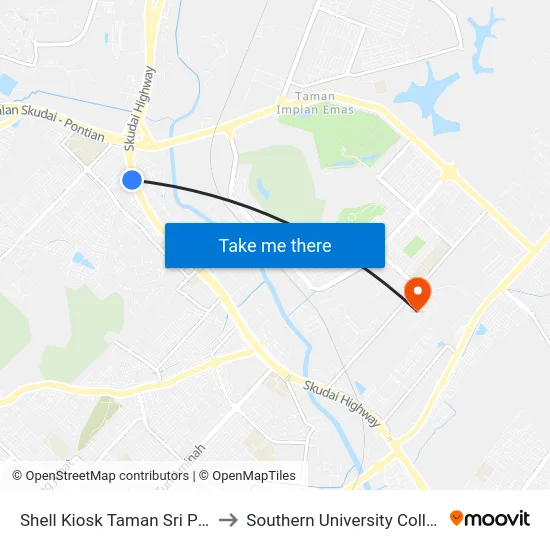 Shell Kiosk Taman Sri Putri to Southern University College map