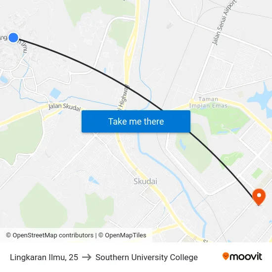 Lingkaran Ilmu, 25 to Southern University College map