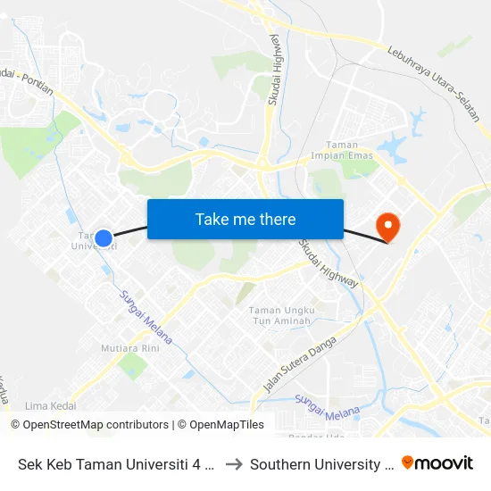 Sek Keb Taman Universiti 4 (0004365) to Southern University College map