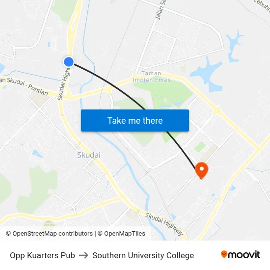 Opp Kuarters Pub to Southern University College map