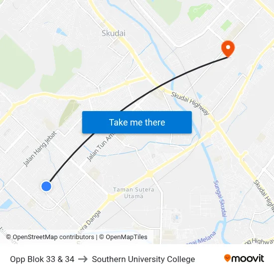 Opp Blok 33 & 34 to Southern University College map