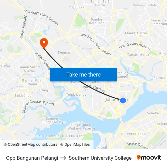 Opp Bangunan Pelangi to Southern University College map