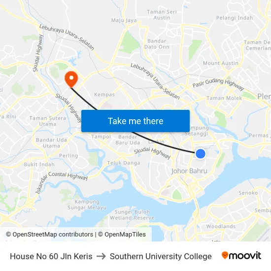 House No 60 Jln Keris to Southern University College map