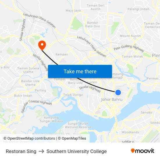 Restoran Sing to Southern University College map