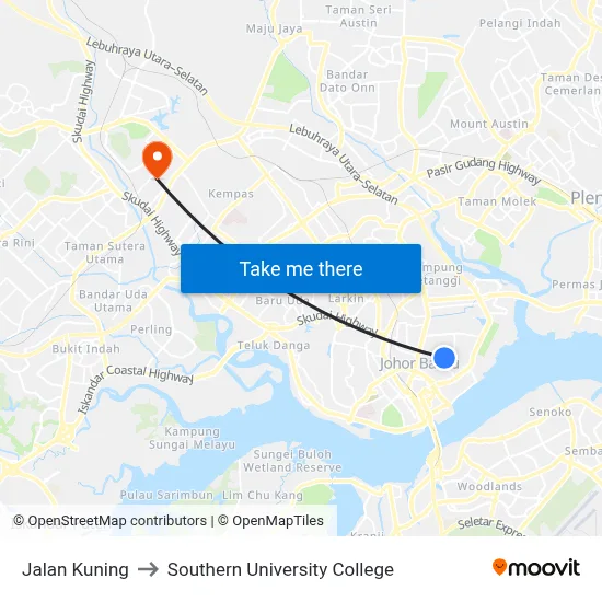 Jalan Kuning to Southern University College map