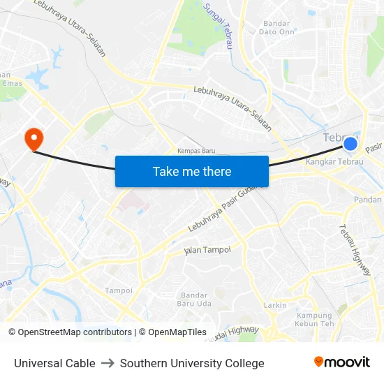 Universal Cable to Southern University College map