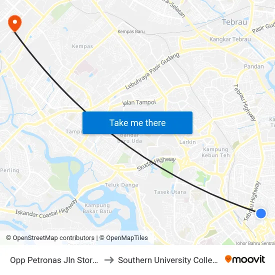Opp Petronas Jln Storey to Southern University College map